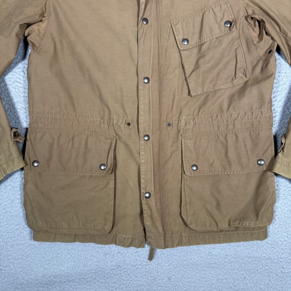 J Crew Jacket Mens Large Brown Stonehall Safari Outdoor Pockets Casual Preppy - Picture 3 of 13